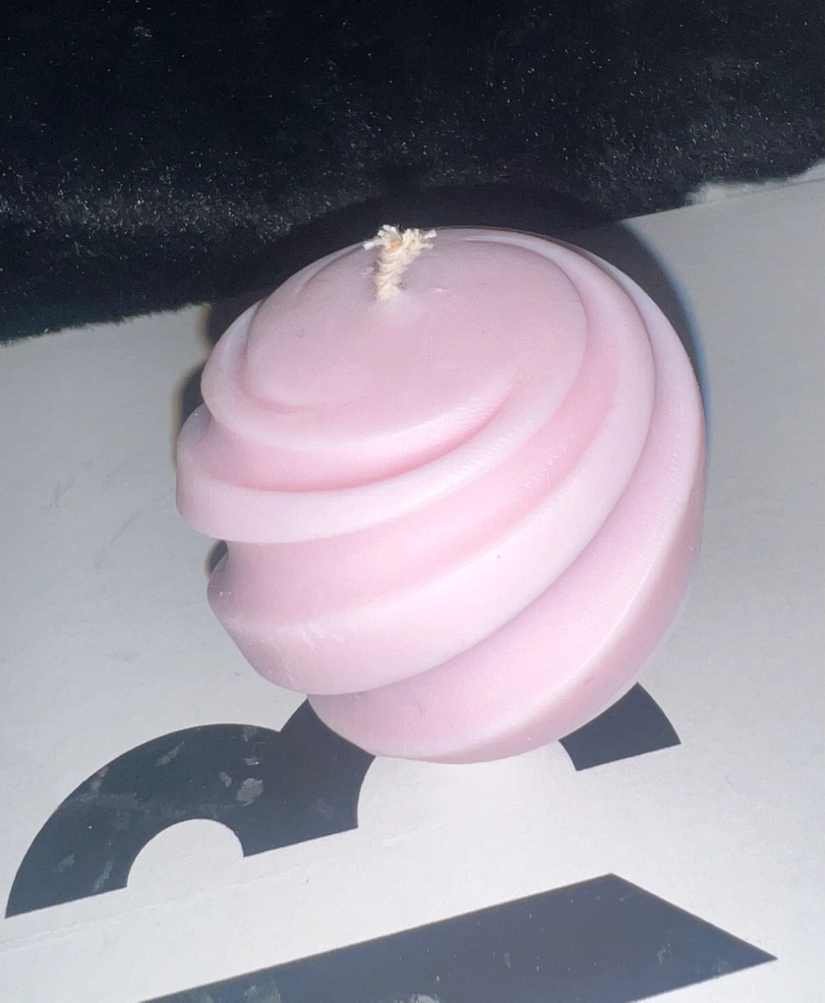 Pink Swirl Candle