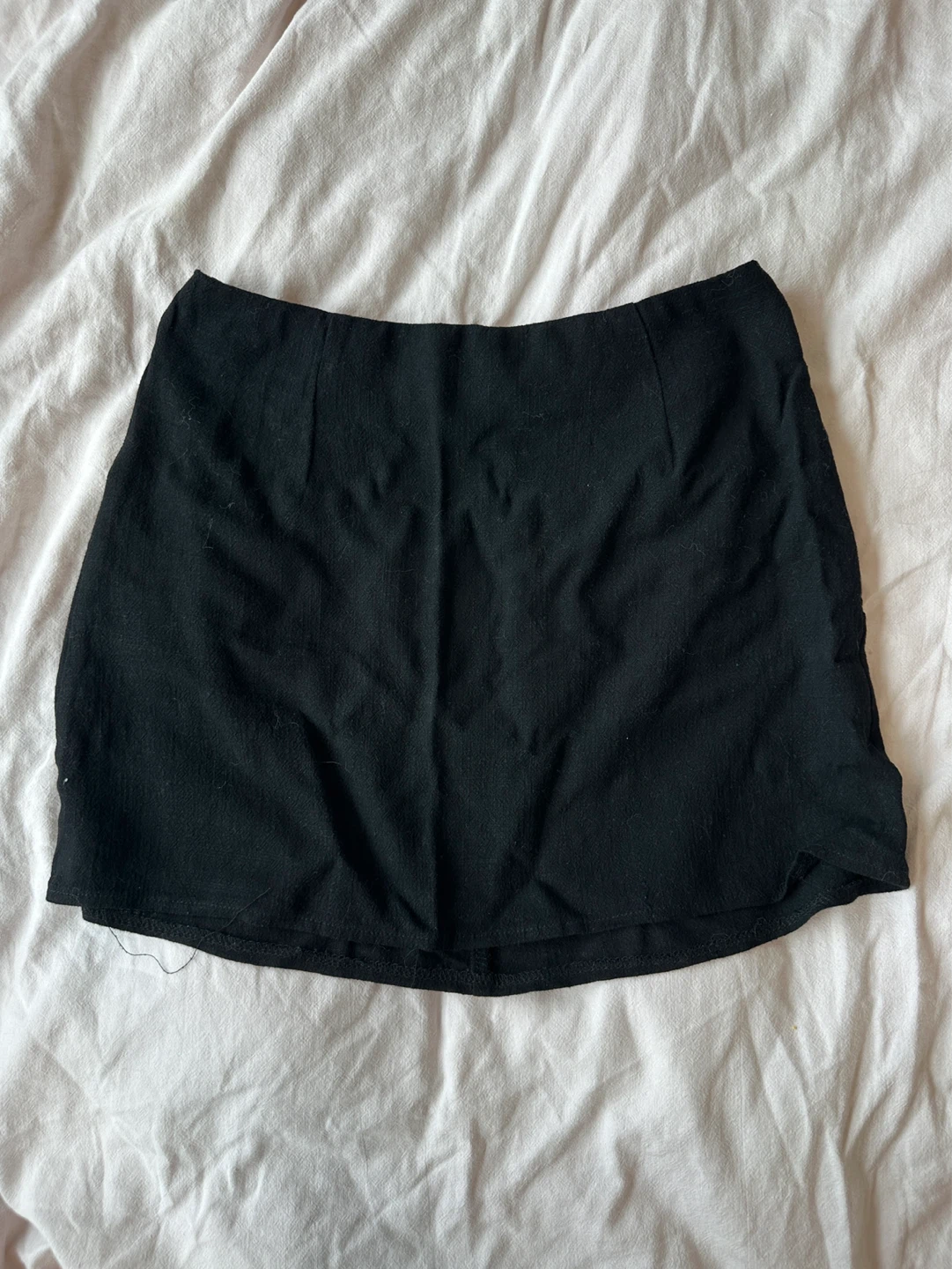 Princess Polly Black Linen Mini Skirt