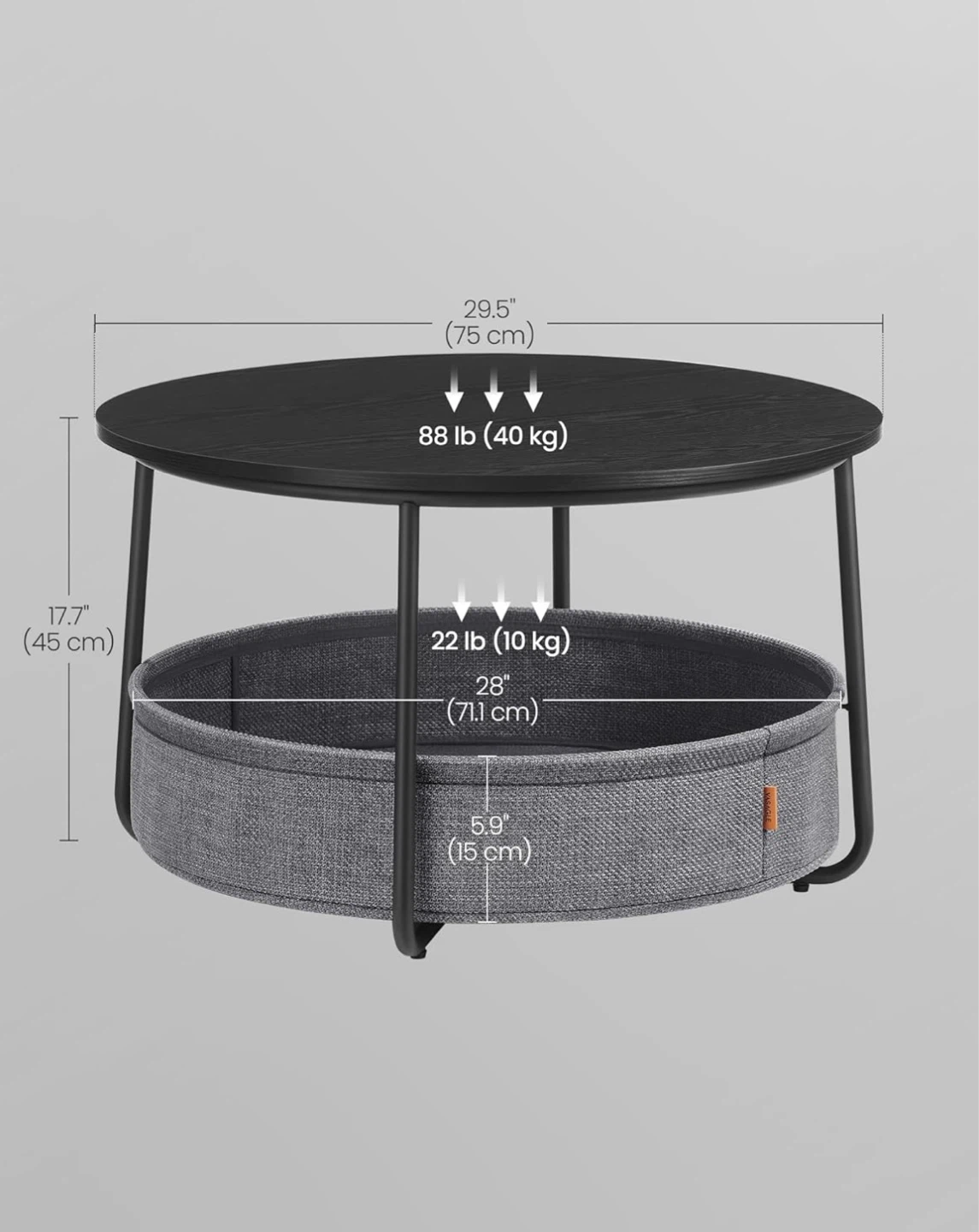 Brand new VASAGLE Coffee Table with Storage Basket - photo 3