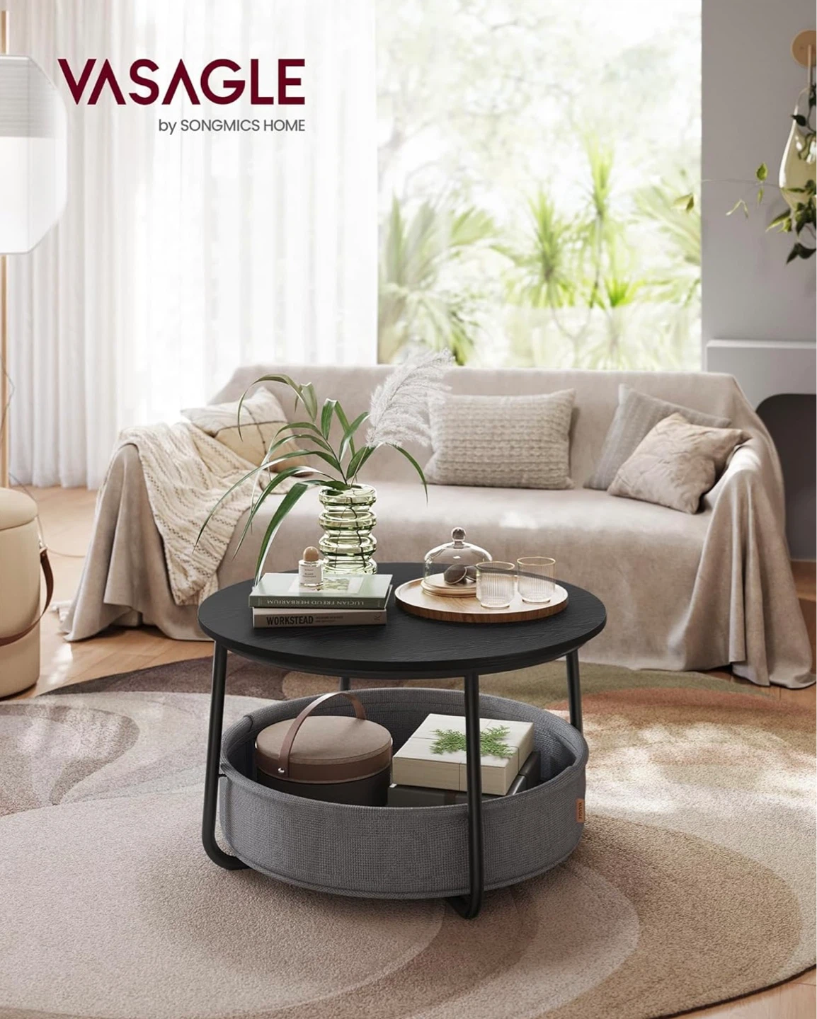 Brand new VASAGLE Coffee Table with Storage Basket