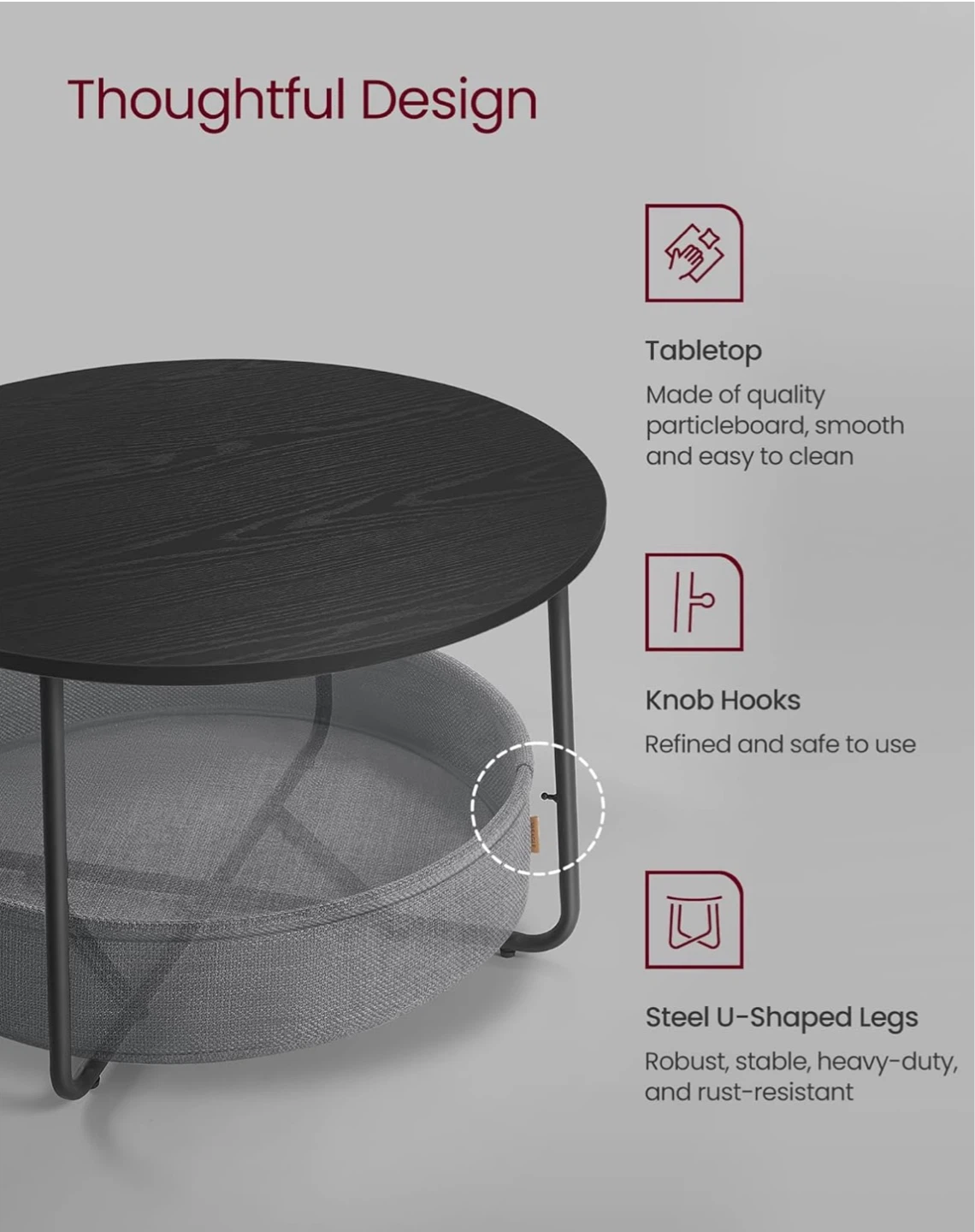 Brand new VASAGLE Coffee Table with Storage Basket - photo 4
