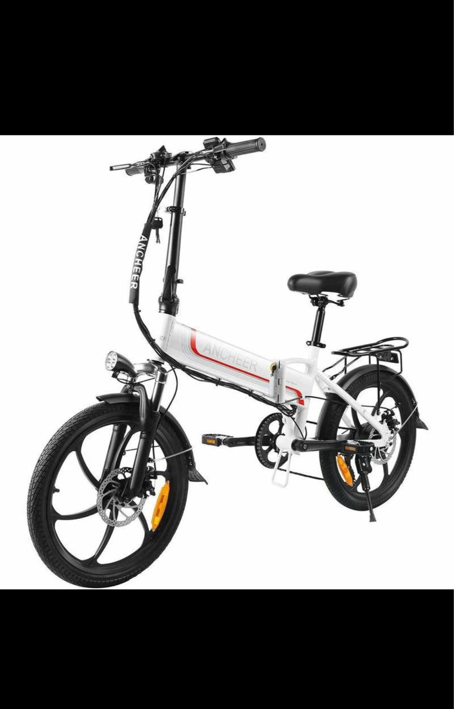 Ancheer Electric Folding Bike White