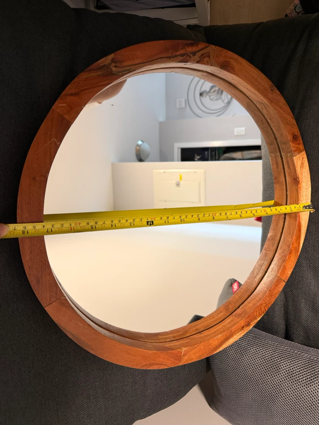 Round Wooden Mirror - photo 2