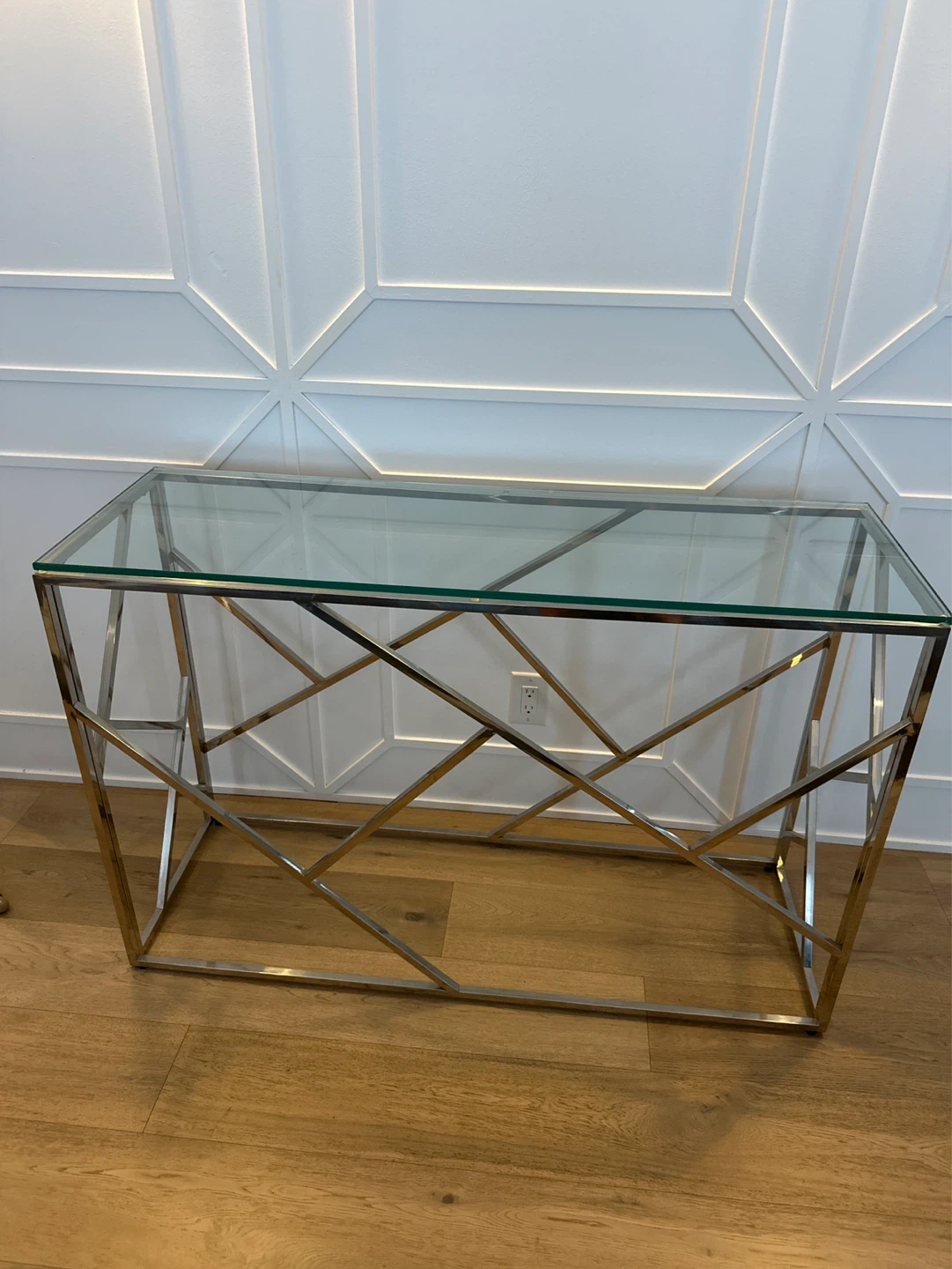 Glass and Chrome Console Table