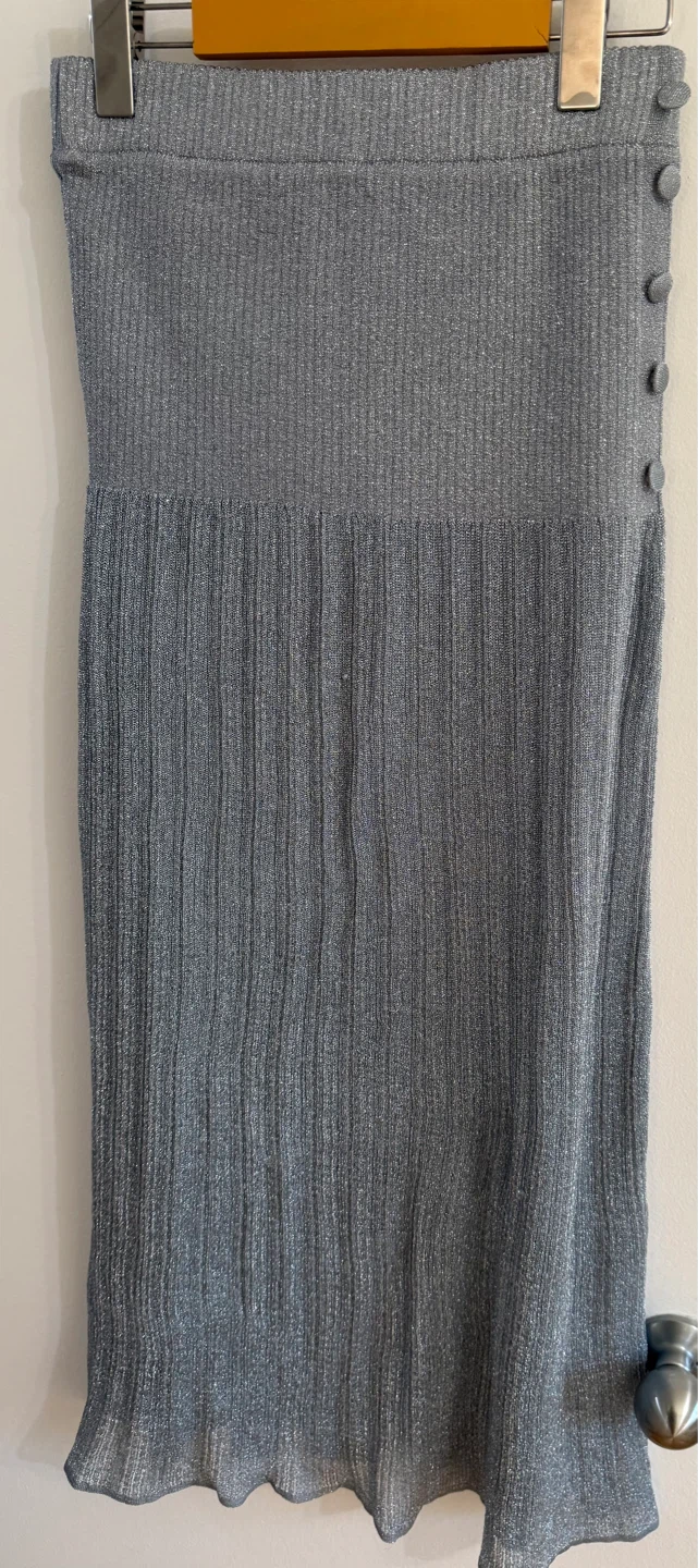 Zara Metallic Knit Pencil Skirt
