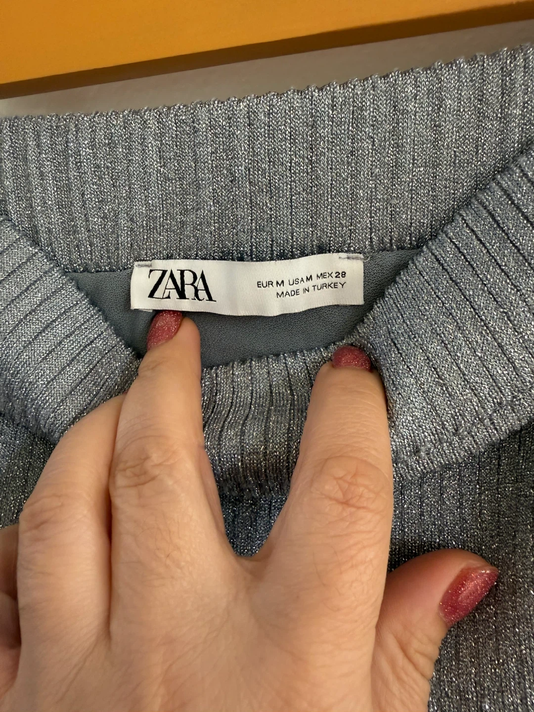 Zara Metallic Knit Pencil Skirt - photo 2