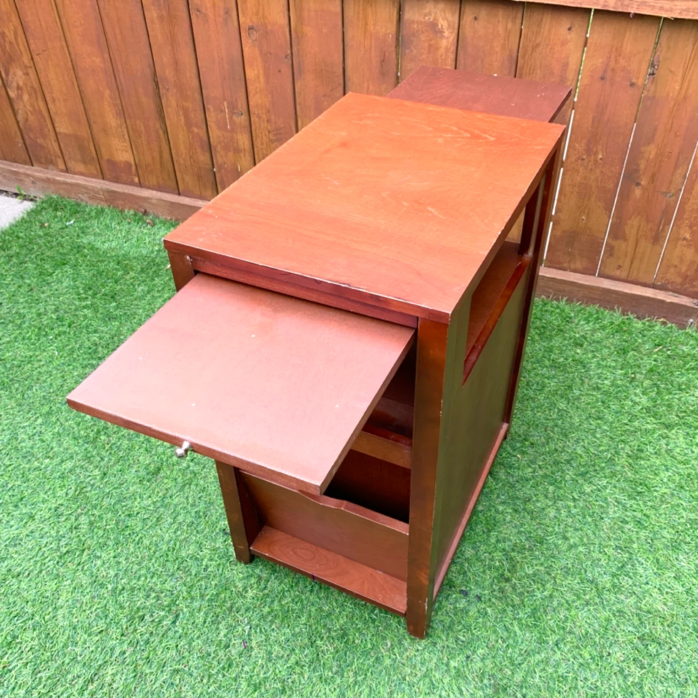 Wood Side Table End Table Storage Cabinet Nightstand Drawer - photo 2