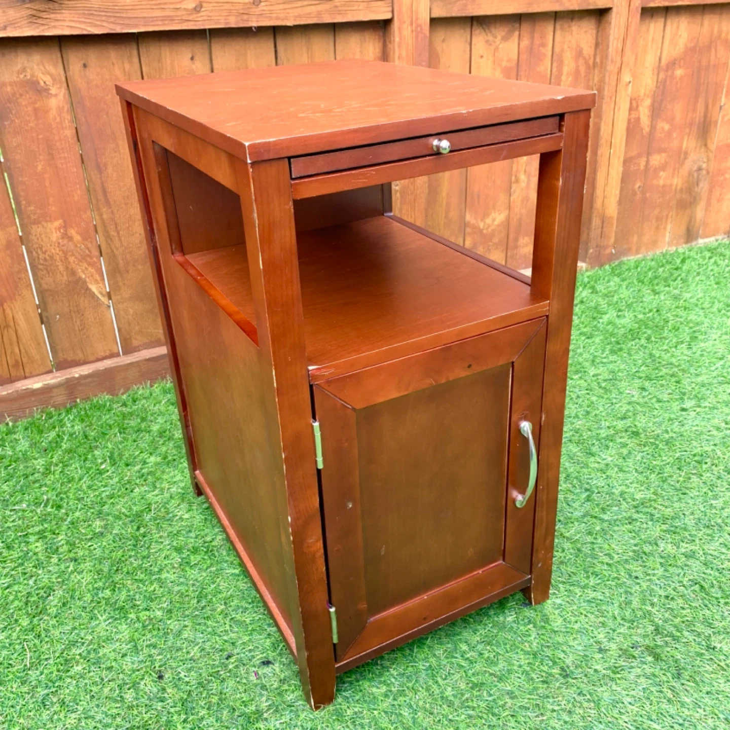 Wood Side Table End Table Storage Cabinet Nightstand Drawer - photo 3