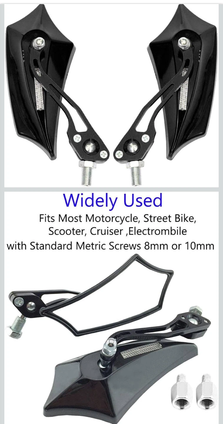 Black Motorcycle Handlebar Mirrors - photo 2