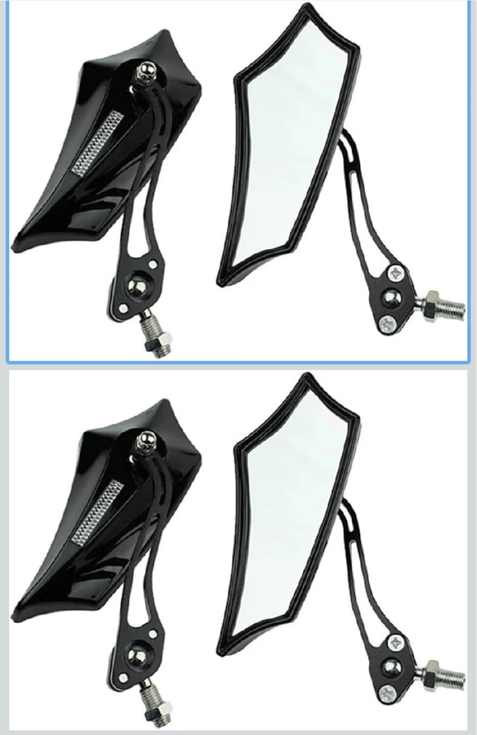 Black Motorcycle Handlebar Mirrors