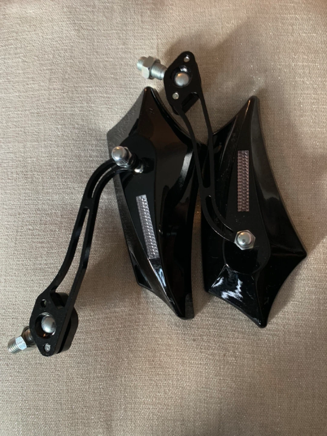 Black Motorcycle Handlebar Mirrors - photo 3