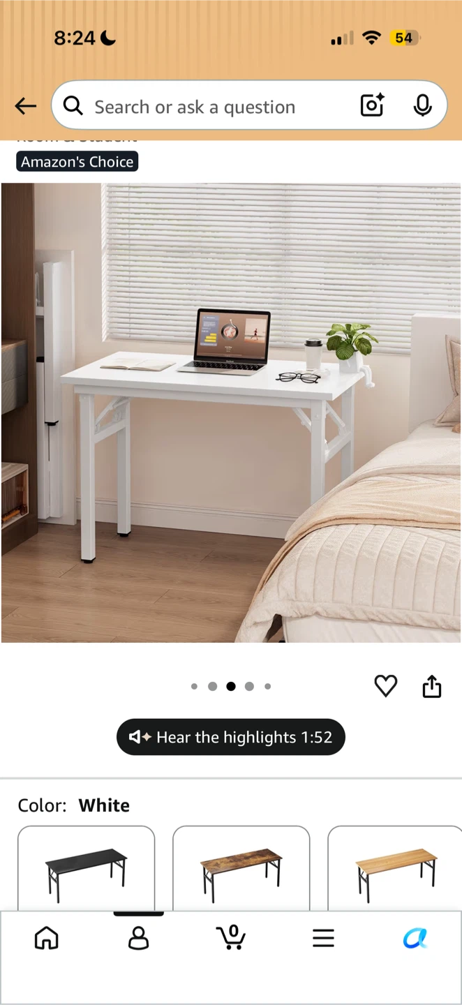 White Folding Desk - 39.4 inches - photo 2