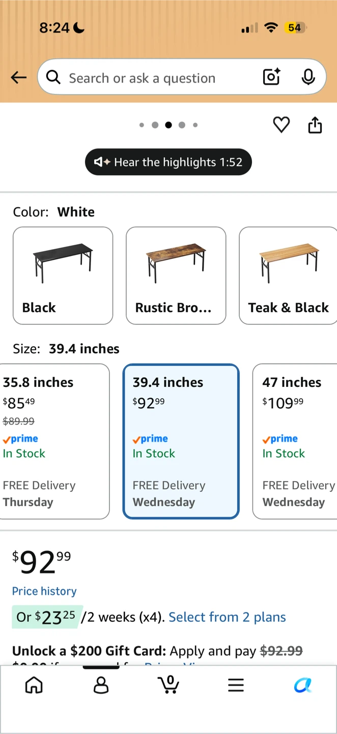 White Folding Desk - 39.4 inches - photo 3
