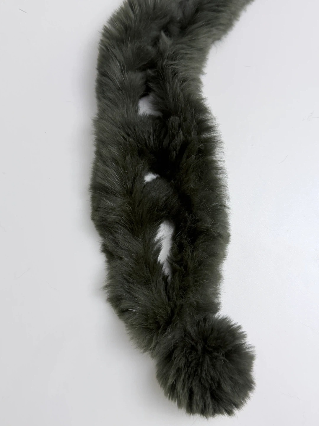 Vintage Real Mink Fur Keyhole Scarf Green - photo 2