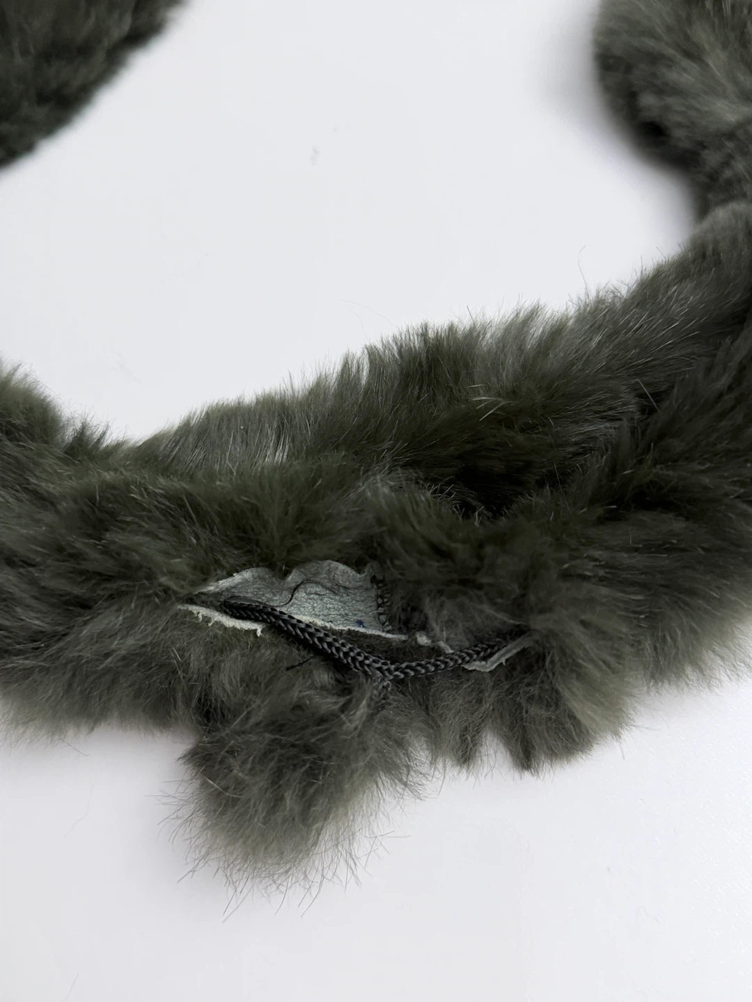 Vintage Real Mink Fur Keyhole Scarf Green - photo 3