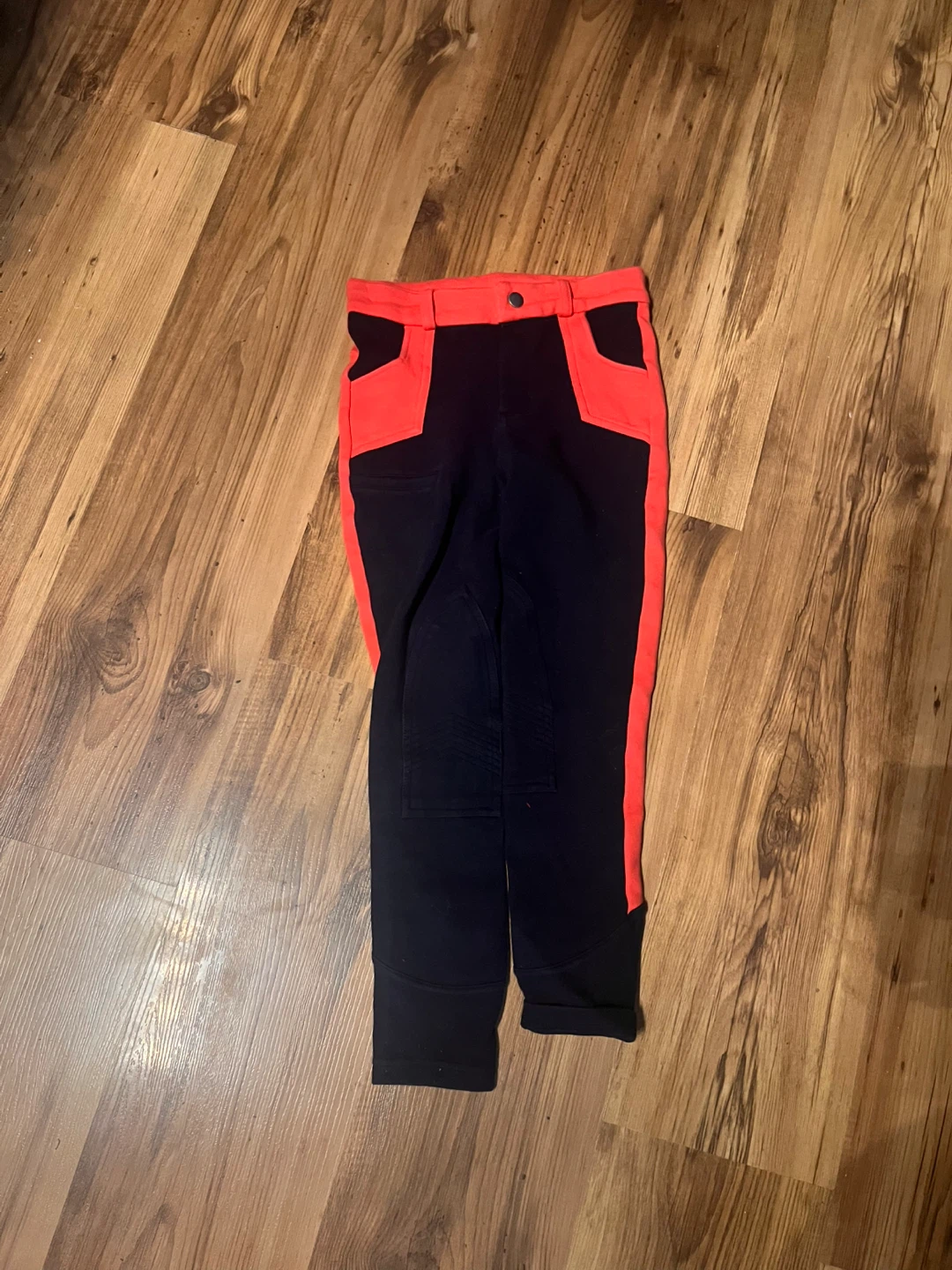 Fouganza Horse Riding Breeches - Navy Blue & Red