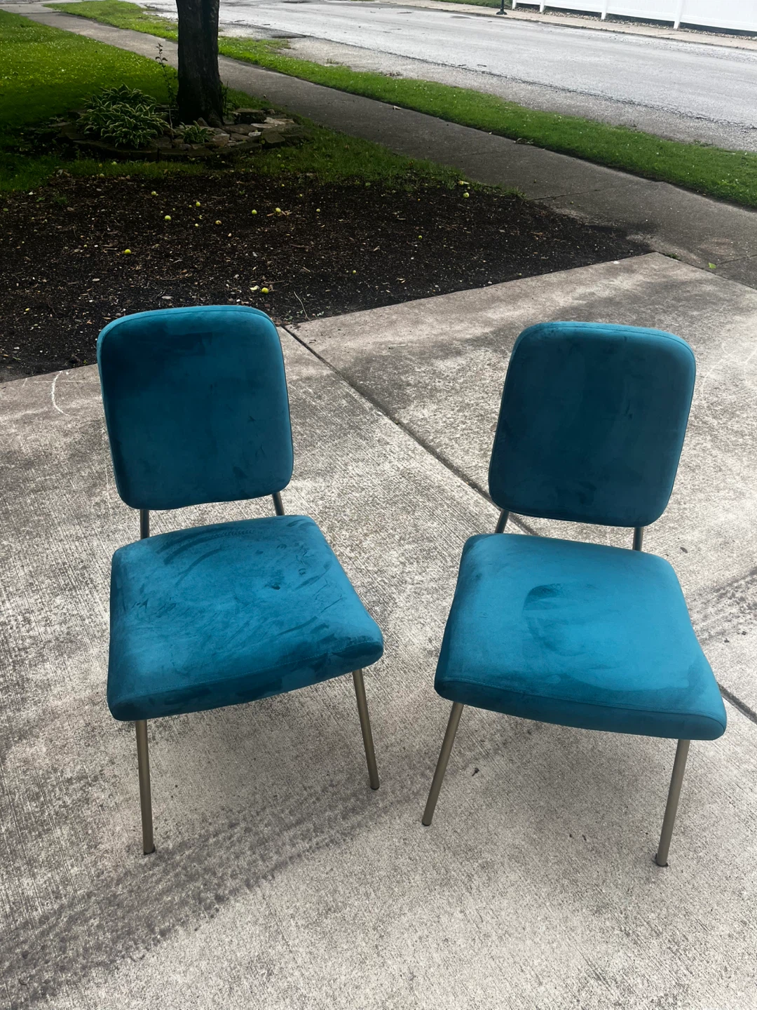 Teal Velvet Accent Chairs (Set of 2) - photo 2