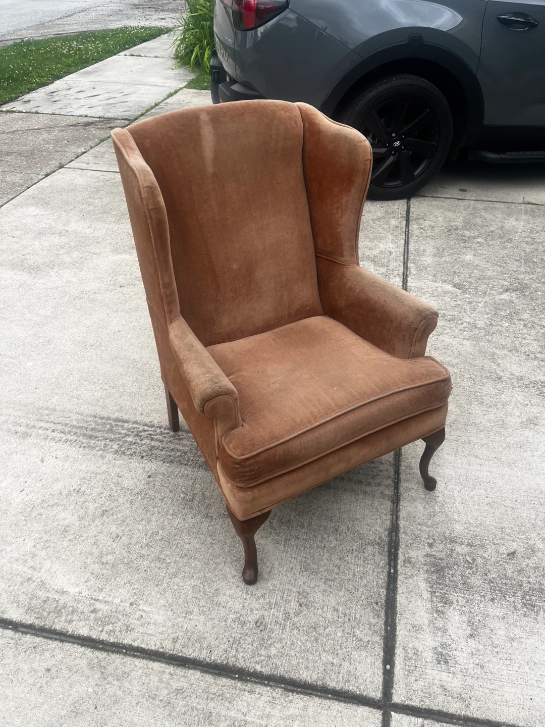 Brown Wingback Armchair