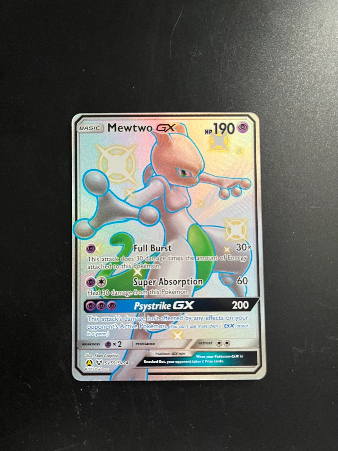 Mewtwo gx hidden fates pokemon card