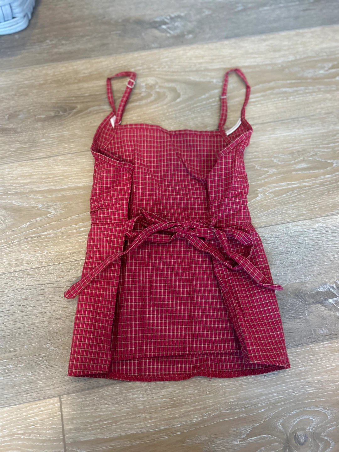 Red gingham babydoll top - photo 2