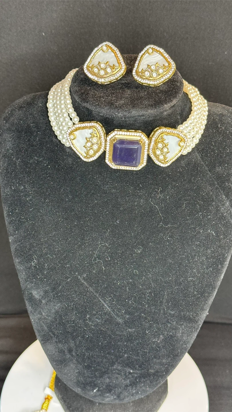 Dark blue doublet choker set - photo 2