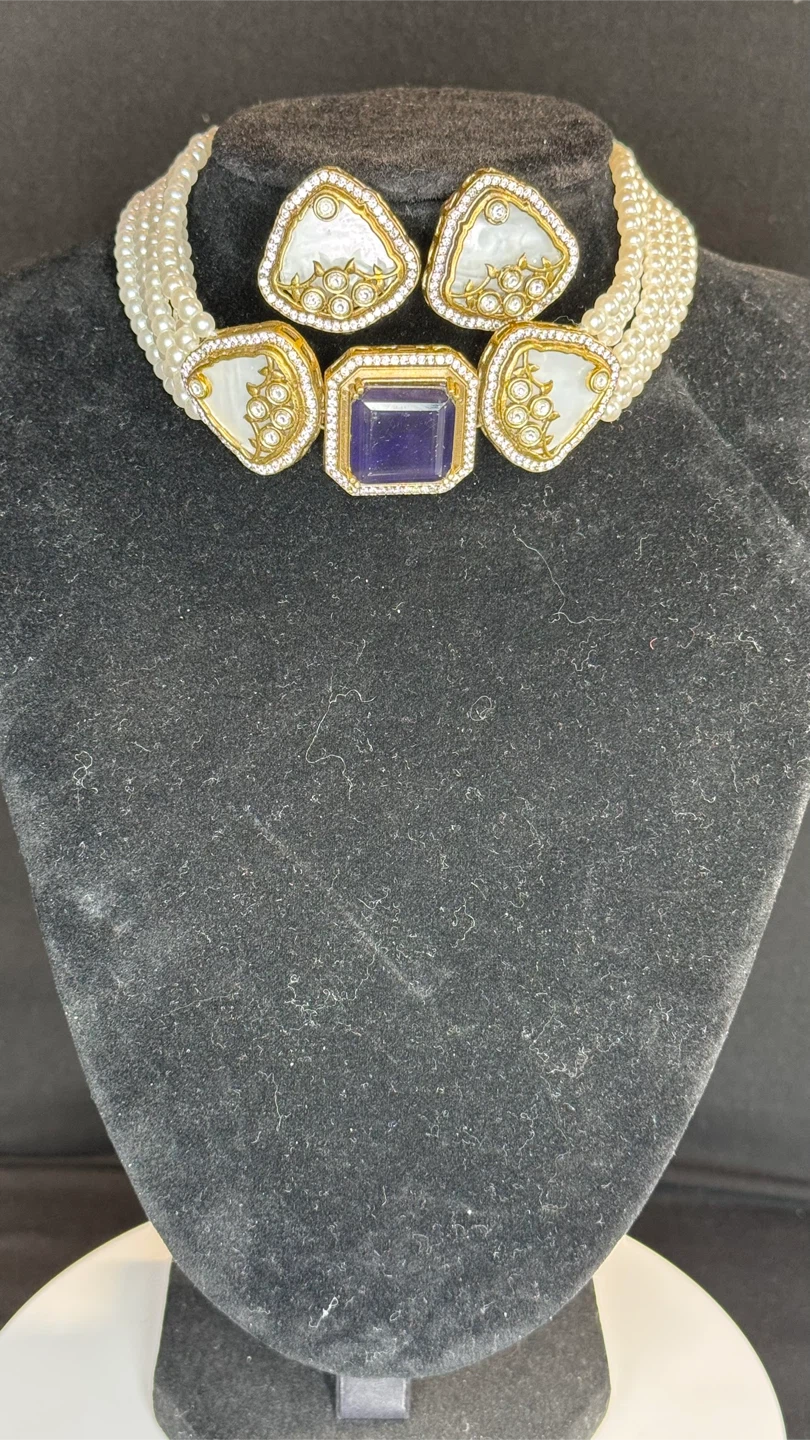 Dark blue doublet choker set - photo 3