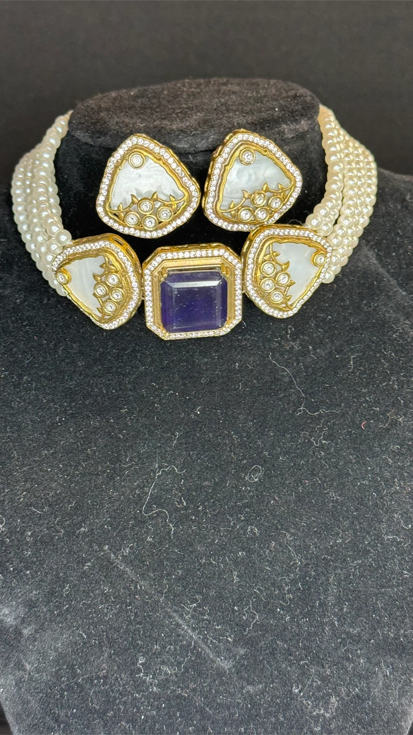 Dark blue doublet choker set - photo 4