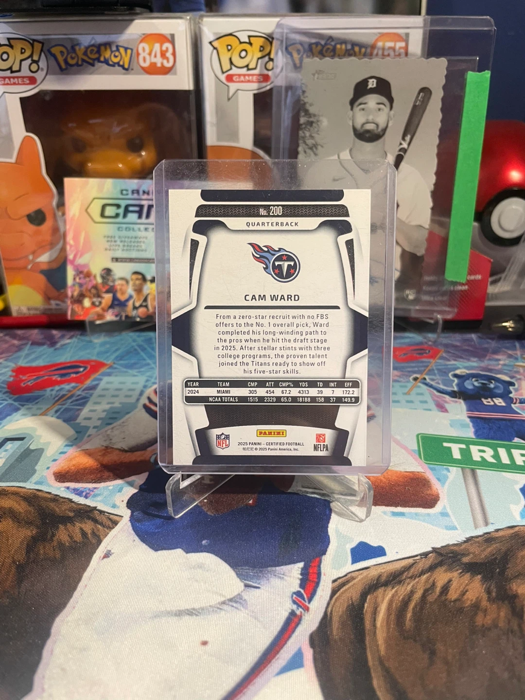 2025 Panini Certified Cam Ward rookie purple /299 titans #200 - photo 2