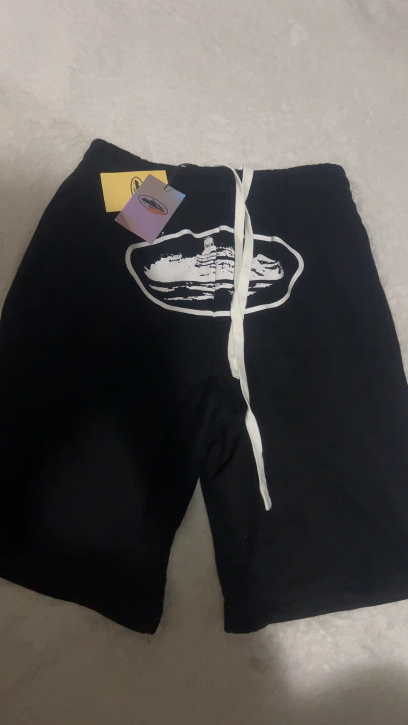 Corteiz Shorts - Black White (Size Small)