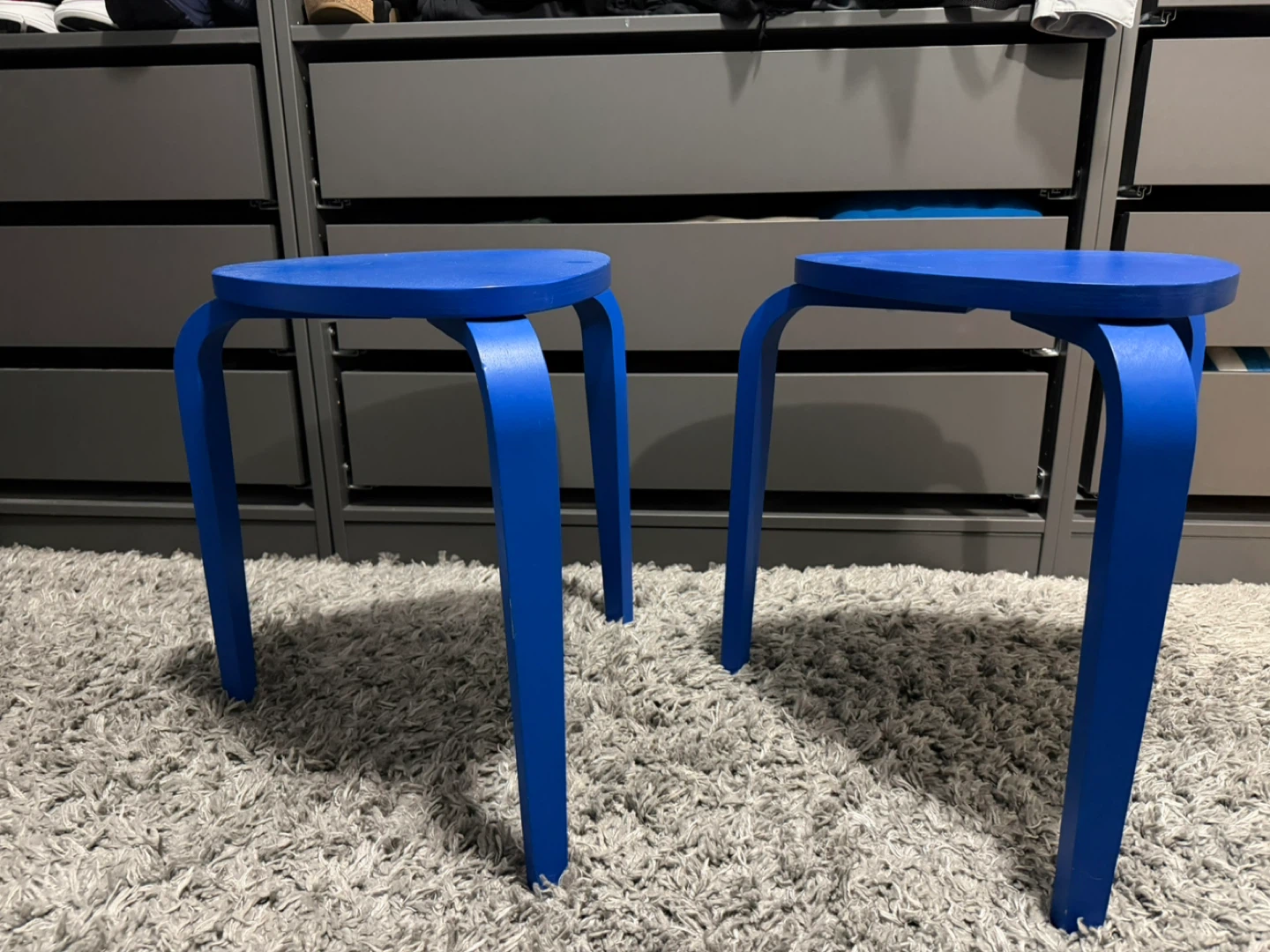 IKEA KYRRE Stool - Blue (Set of 2)