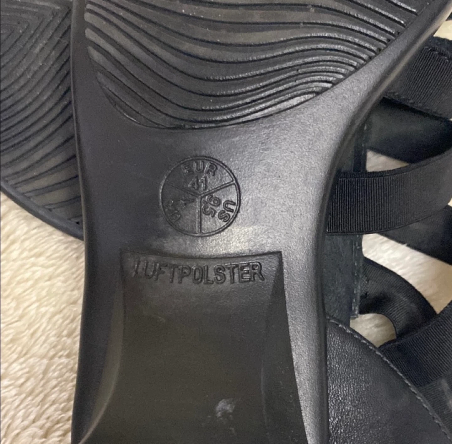 9.5 Black Slingback Sandals elastic straps - photo 3