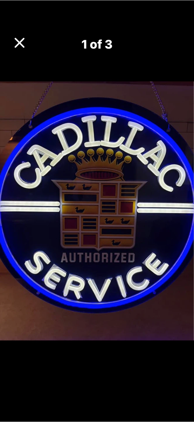 Cadillac Authorized Service Neon Sign