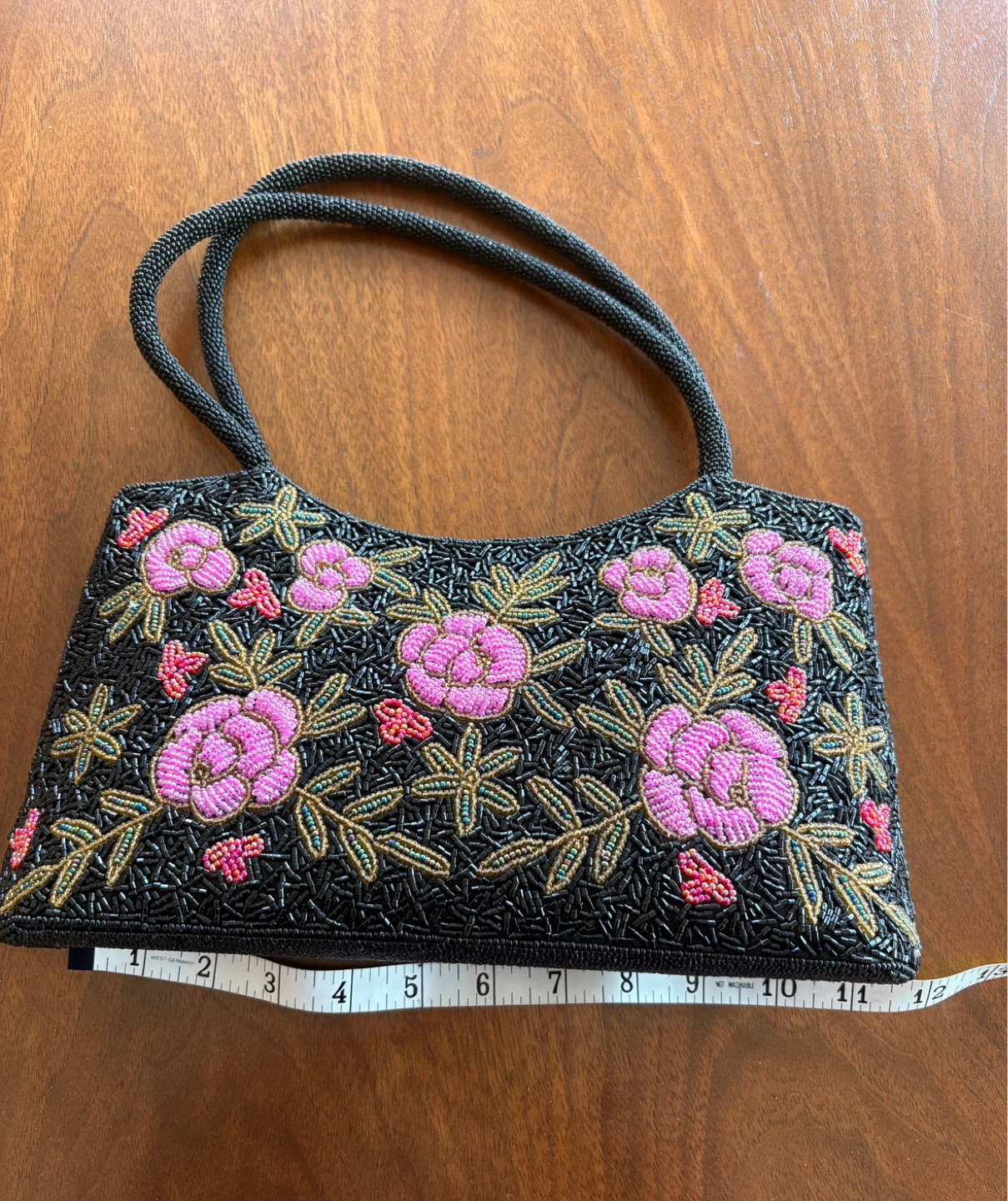 Beautiful Vintage hand Beaded Floral Handbag - photo 5