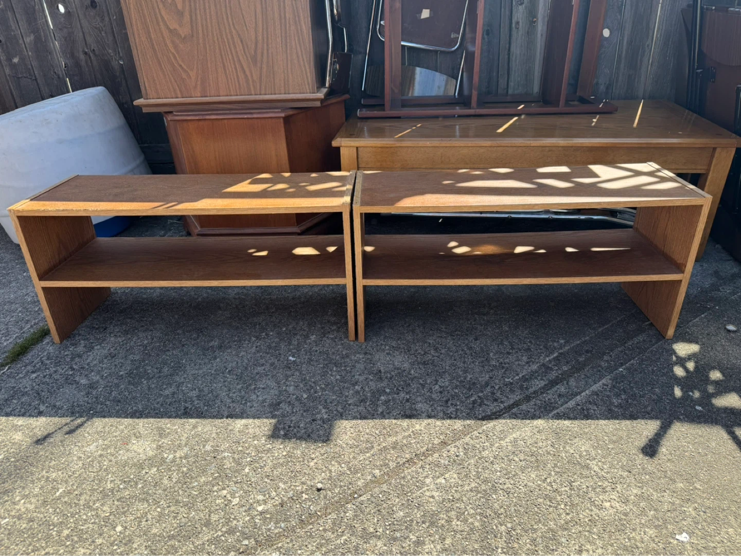Wooden 2-Tier Shelf Unit
