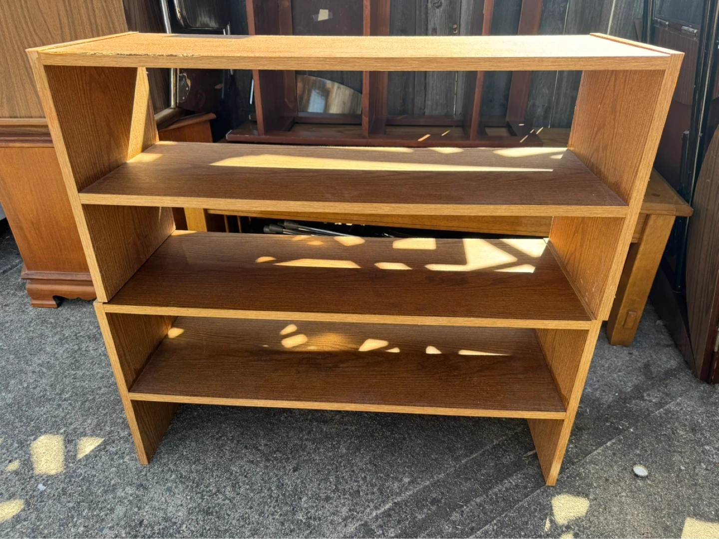 Wooden 2-Tier Shelf Unit - photo 2