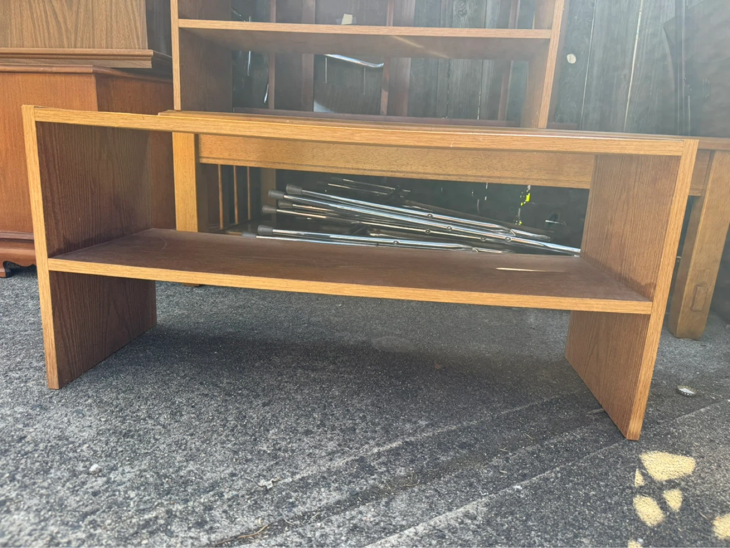 Wooden 2-Tier Shelf Unit - photo 5