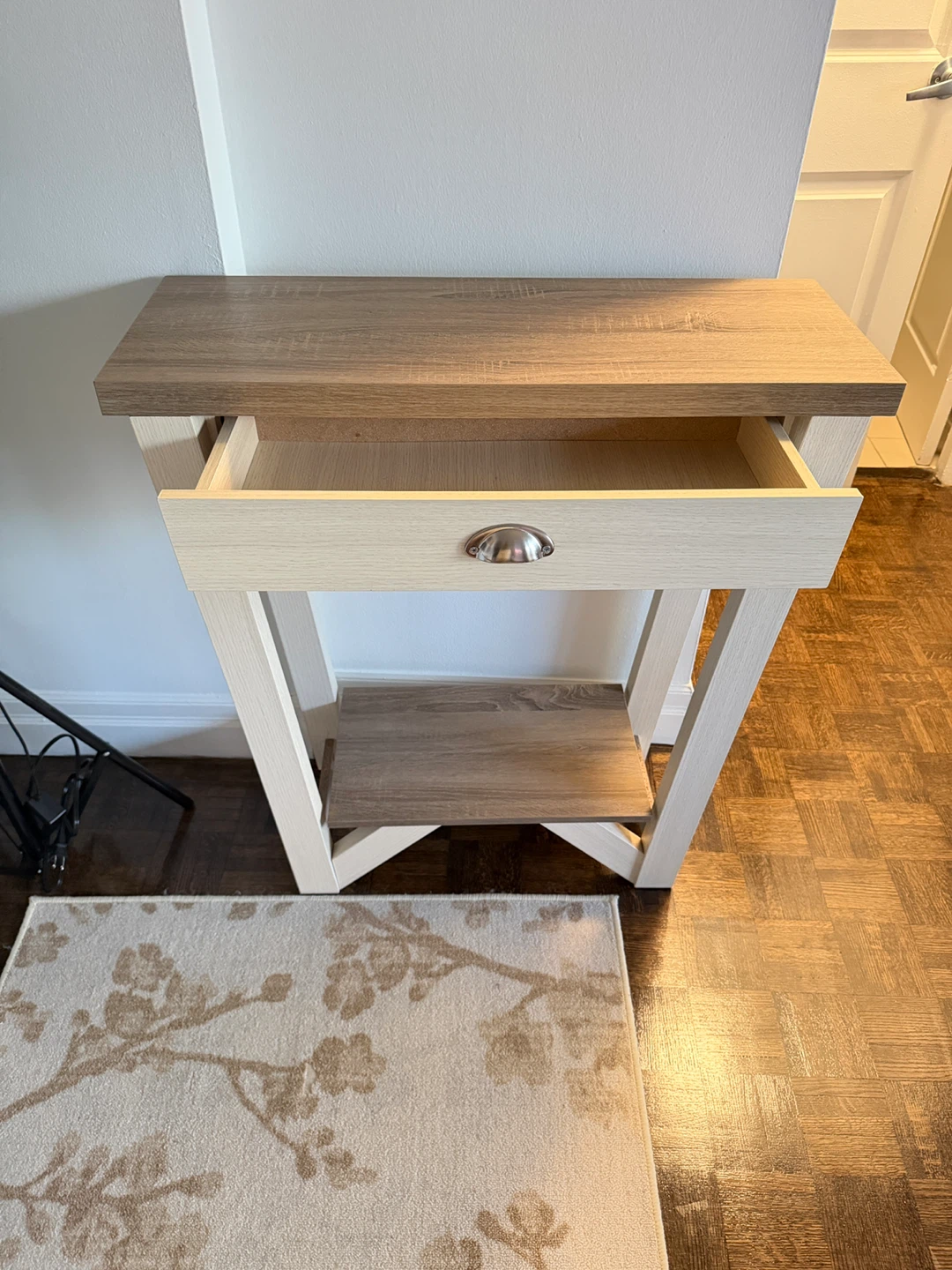 Taupe colored Console Table with Drawer - photo 2