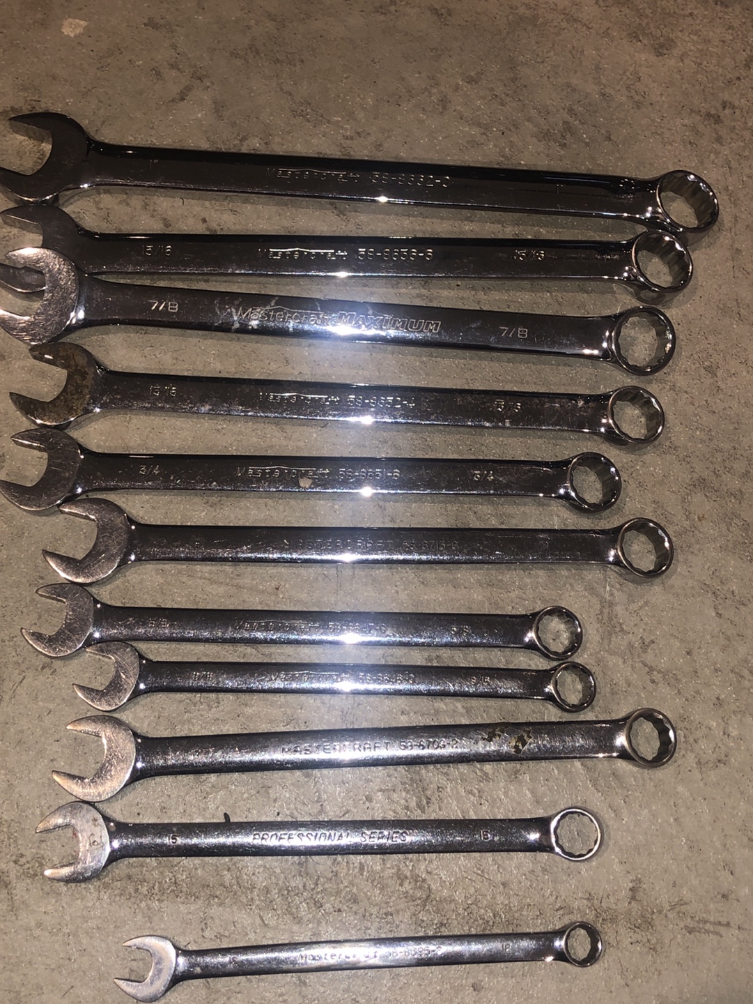 Assortment of Mastercraft  Wrenches⚽️