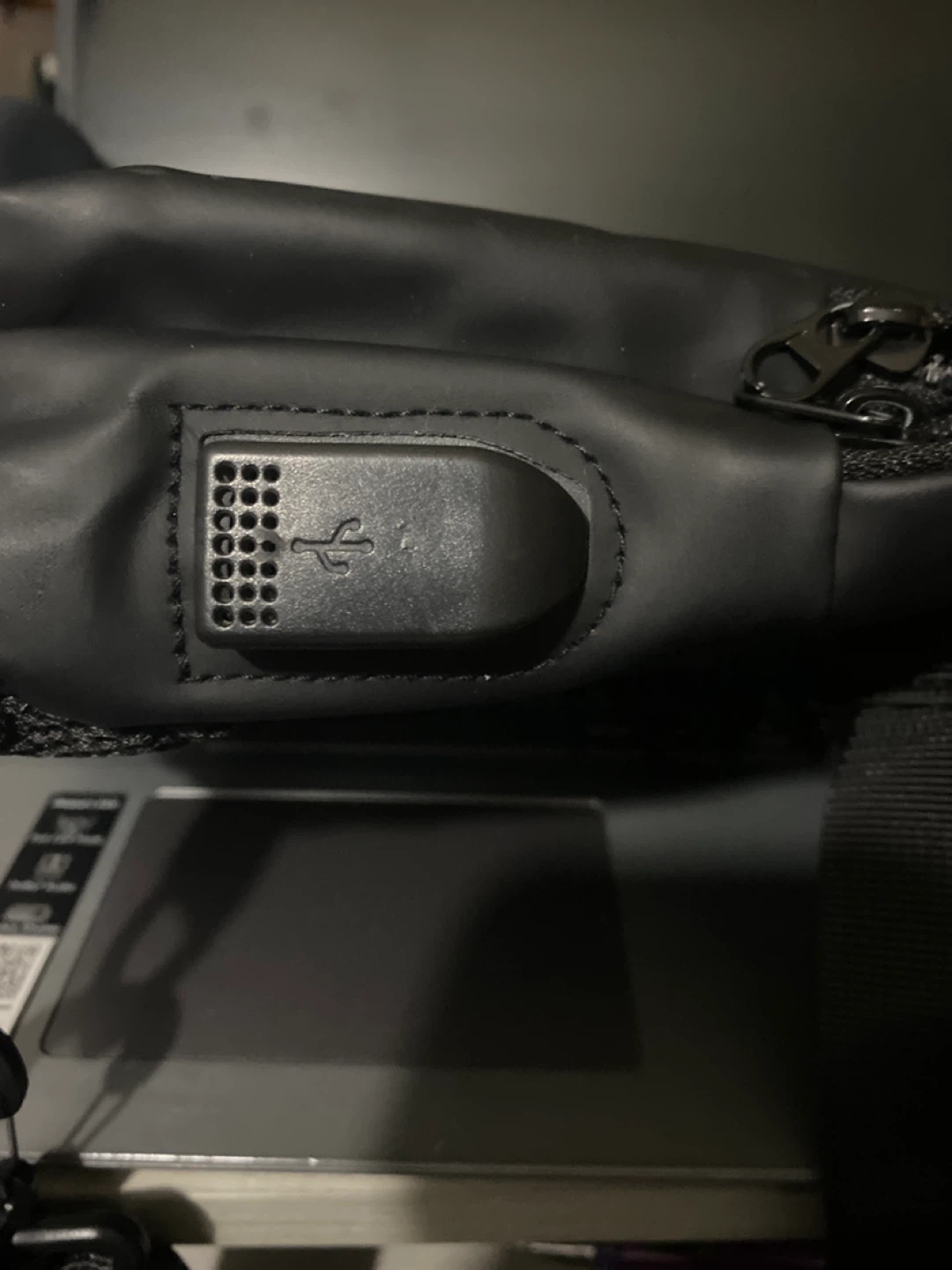 Black Sling Bag with USB Charging Port - photo 3