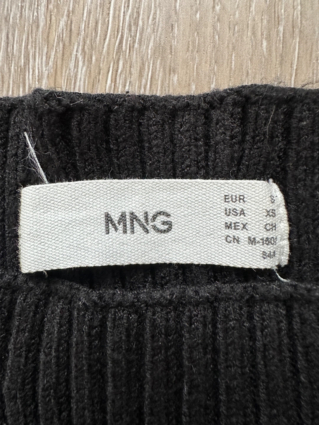 MNG Black Ribbed Knit Long Sleeve Winter Dress - photo 2