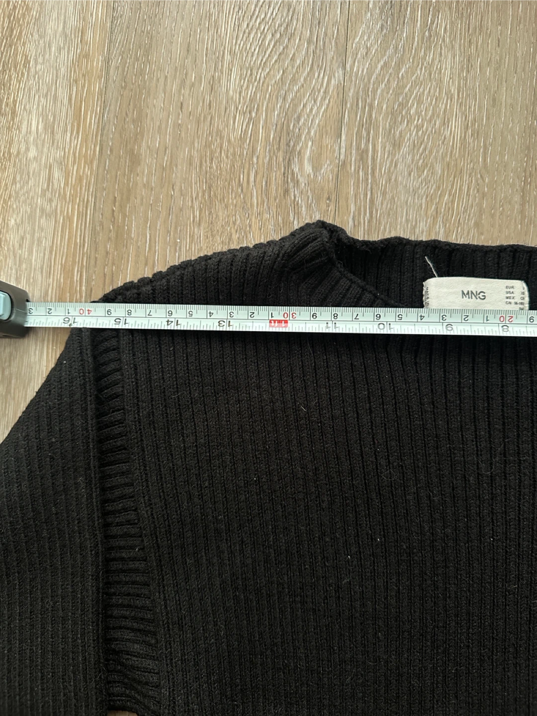 MNG Black Ribbed Knit Long Sleeve Winter Dress - photo 3