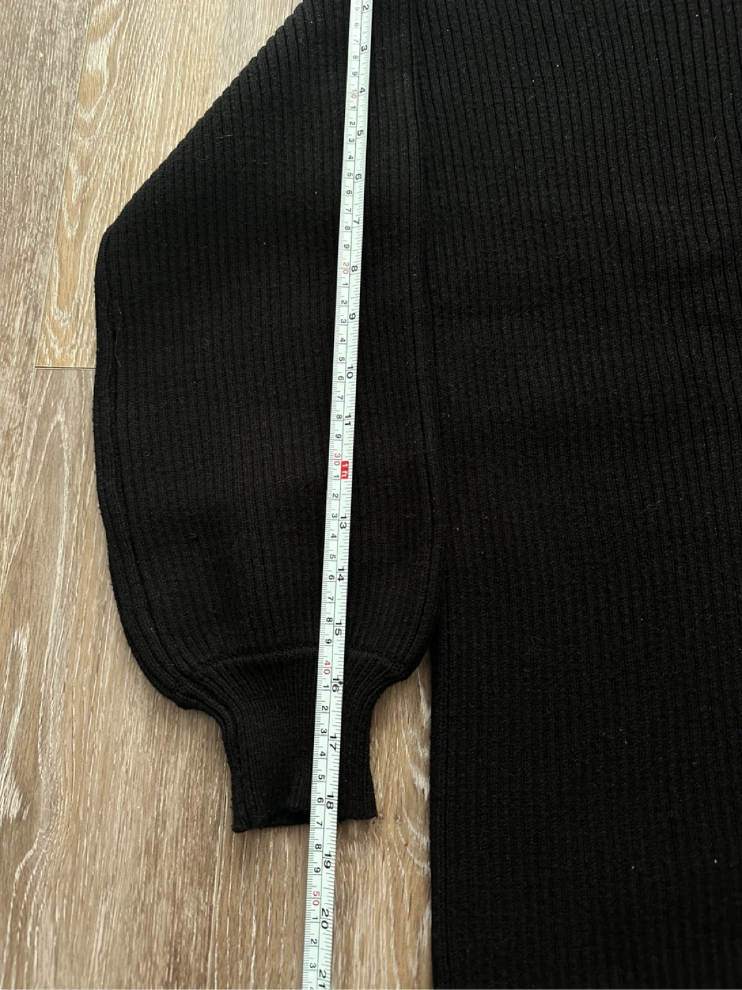 MNG Black Ribbed Knit Long Sleeve Winter Dress - photo 5