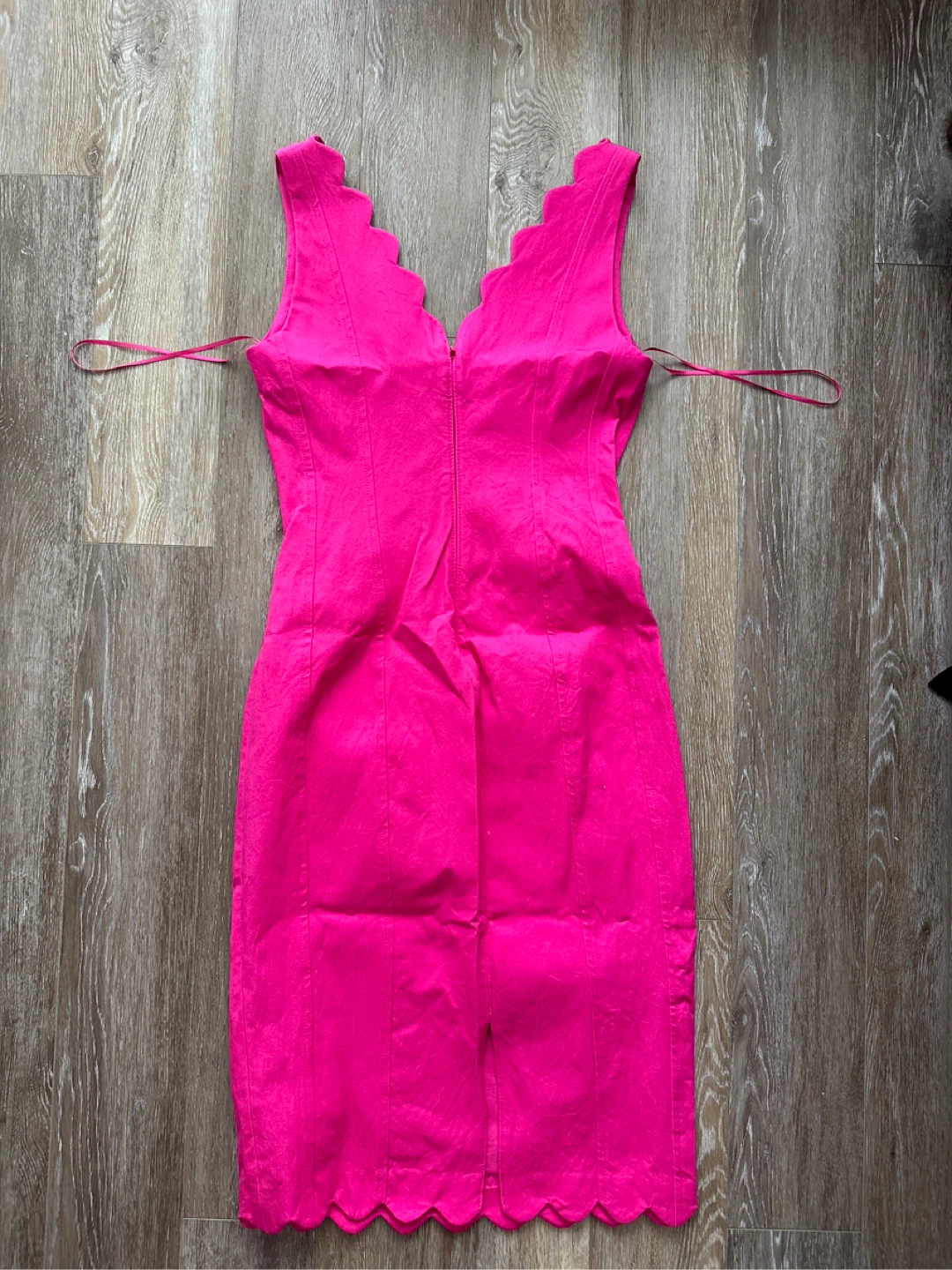 Banana Republic Pink Scalloped V-Neck Dress - photo 2
