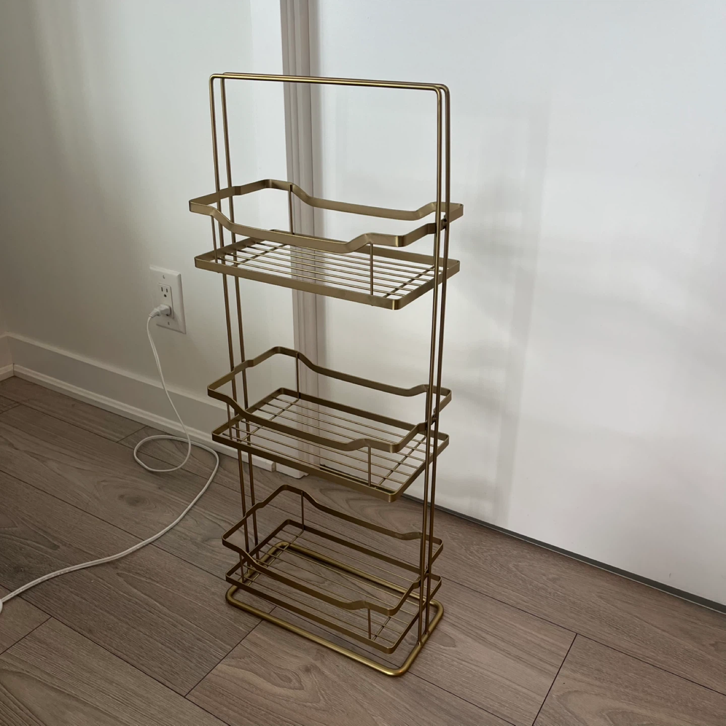Gold Metal 4-Tier Standing Shelf Storage