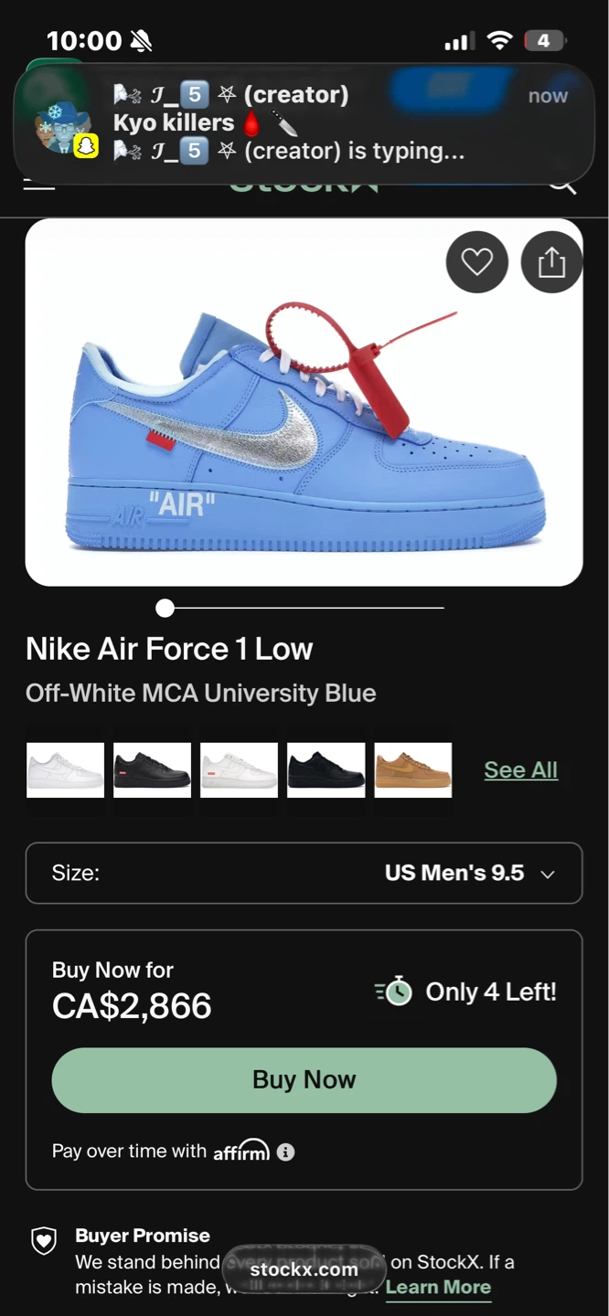 Nike Air Force 1 Low Off-White MCA University Blue - photo 2