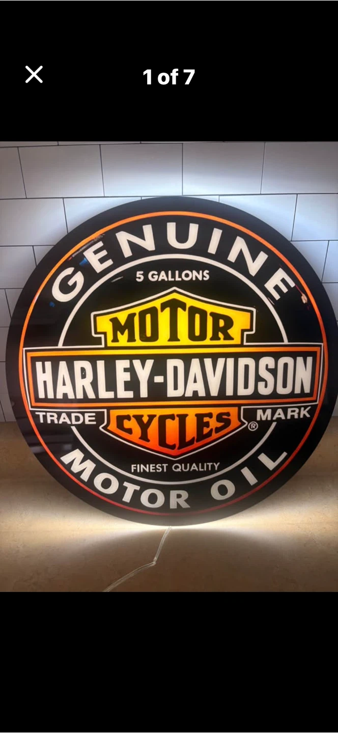 Harley-Davidson Motor Oil Lighted Sign