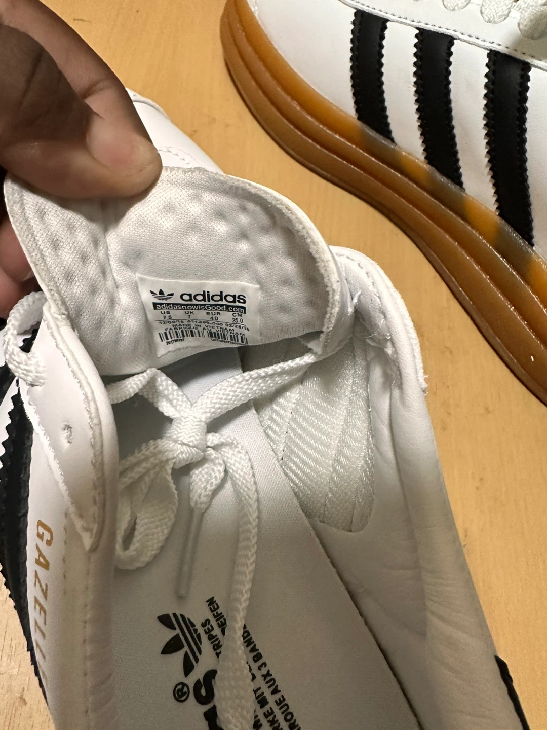 Adidas Gazelle Sneakers White Black Gum Sole - photo 4