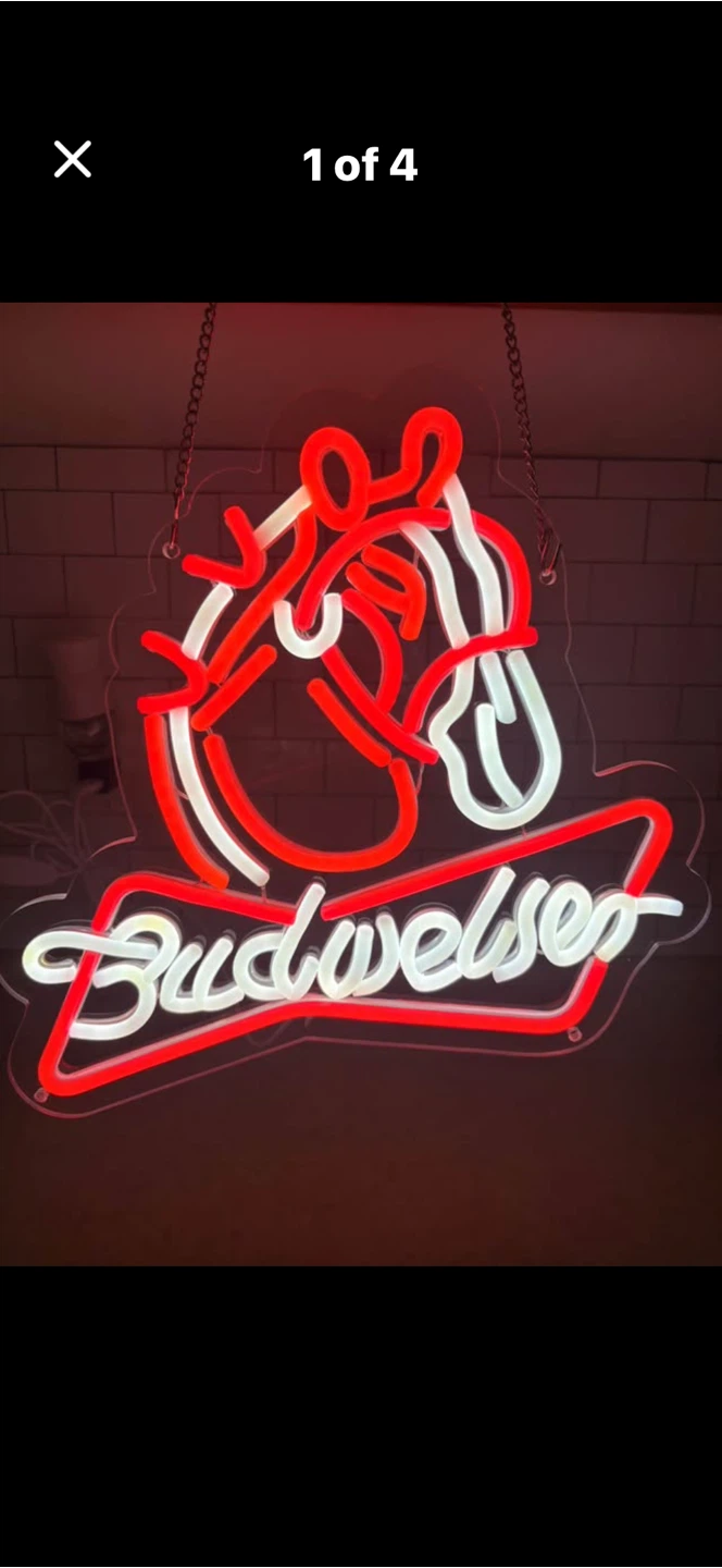 Budweiser Neon Sign with Horse Logo