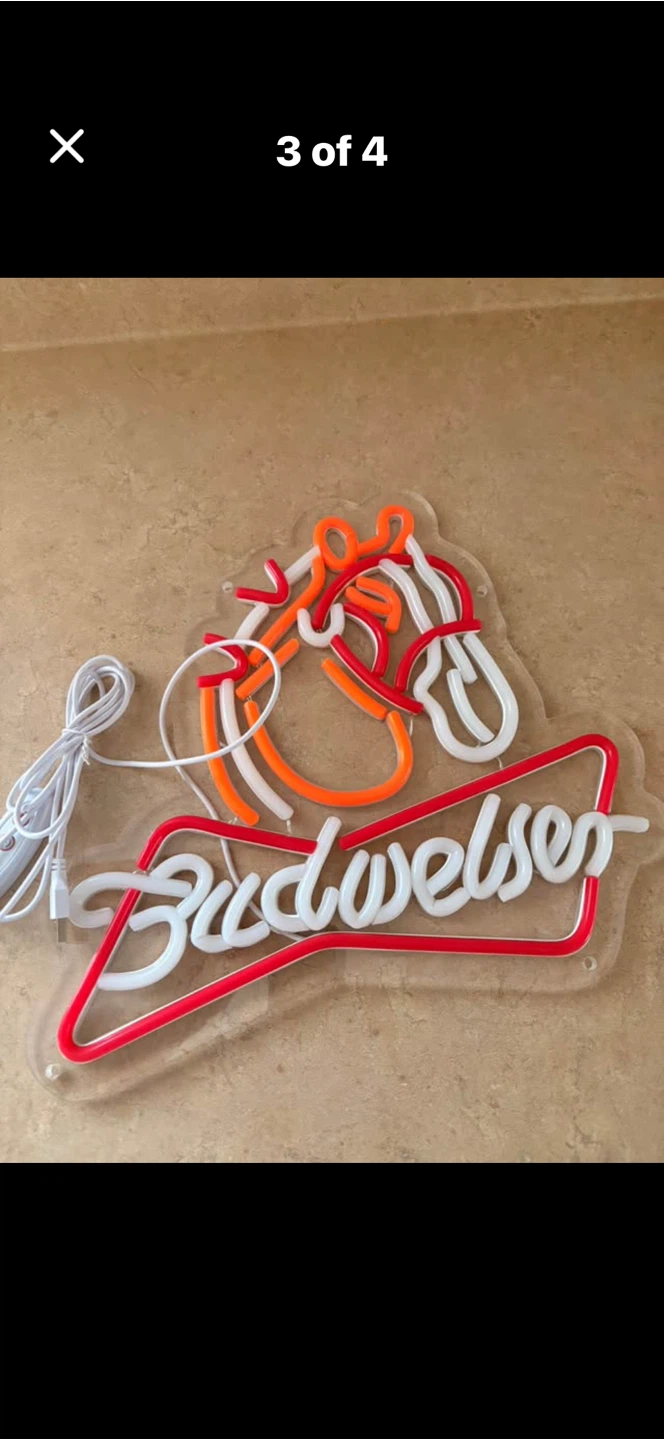 Budweiser Neon Sign with Horse Logo - photo 2