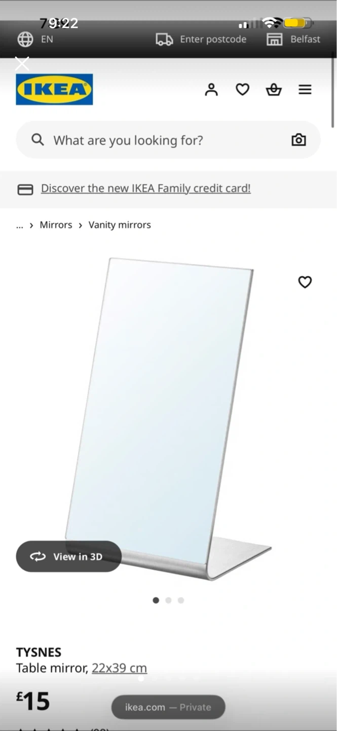 IKEA TYSNES Table Mirror 22x39 cm - photo 2